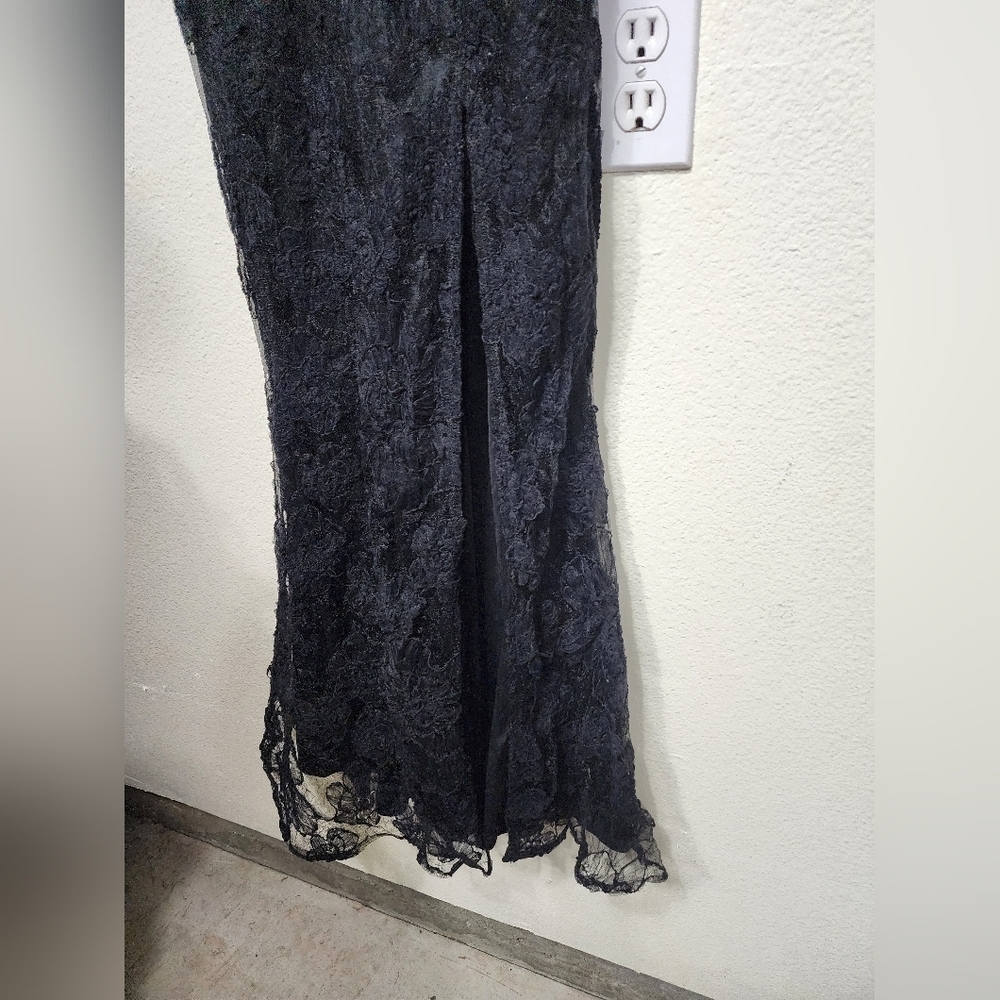 Lulus Sultry Direction Black Floral Lace Sheer Bustier Maxi Dress S Wedding - Picture 8 of 11